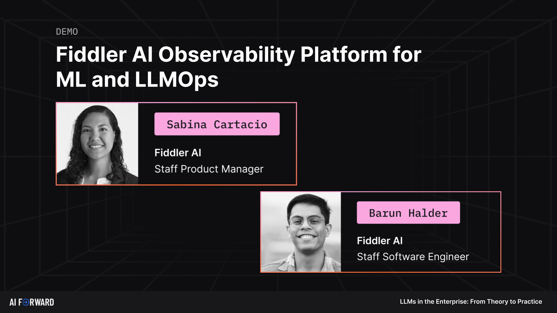 AI Forward Summit - LLMs in the Enterprise video image cover for Fiddler AI Observability Platform for ML and LLMOps