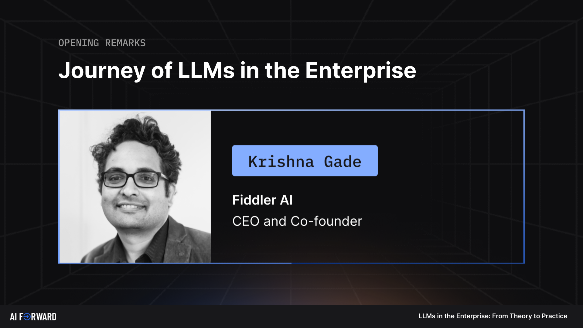 AI Forward Summit - LLMs in the Enterprise video image cover for Journey of LLMs in the Enterprise
